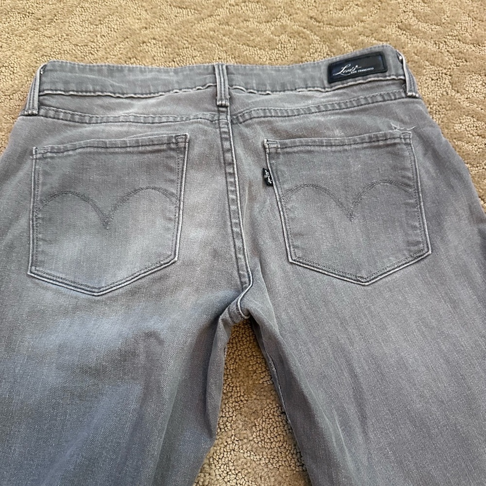 Levi's Gray Straight leg Jeans with Faded Vintage Style